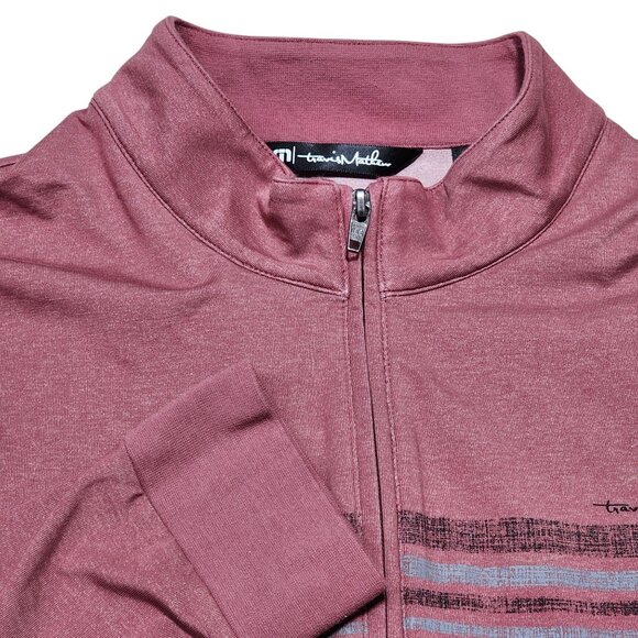 TravisMathew Men Light Burgundy 1/4 Zip Pullover Long Sleeve Lightweight Shirt L - Picture 1 of 10